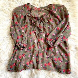 Hollister Sheer Floral Blouse